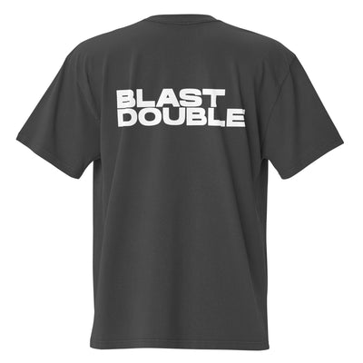 "BLAST DOUBLE" OVERSIZED TEE - FADED BLACK