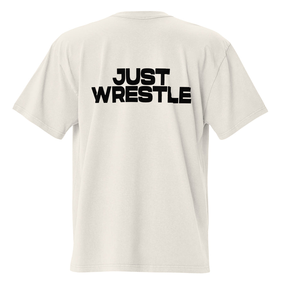 "JUST WRESTLE" OVERSIZED TEE - BONE